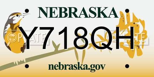 Y718QH Nebraska License Plate
