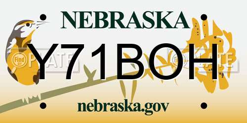 Y71BOH Nebraska License Plate