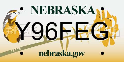 Y96FEG Nebraska License Plate