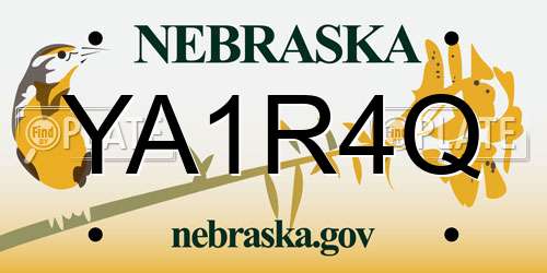 YA1R4Q Nebraska License Plate