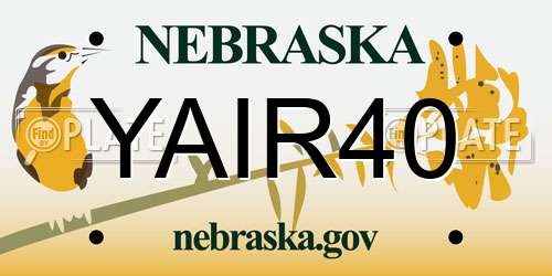 YAIR40 Nebraska License Plate