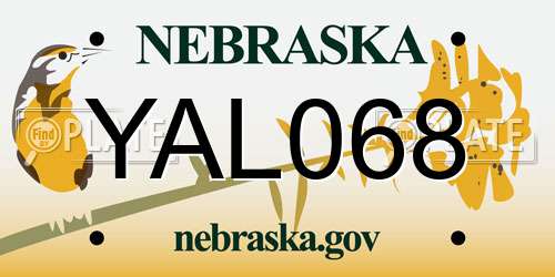 YAL068 Nebraska License Plate