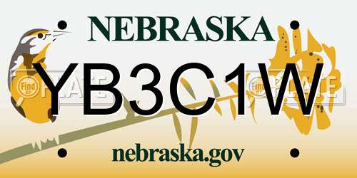 YB3C1W Nebraska License Plate