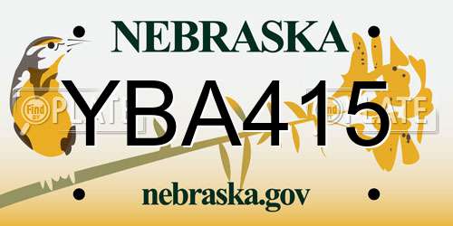 YBA415 Nebraska License Plate