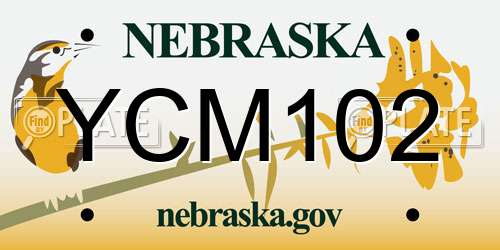 YCM102 Nebraska License Plate
