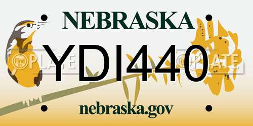 YDI440 Nebraska License Plate