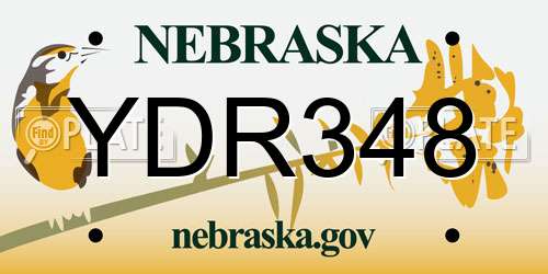 YDR348 Nebraska License Plate