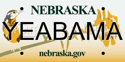 YEABAMA Nebraska License Plate
