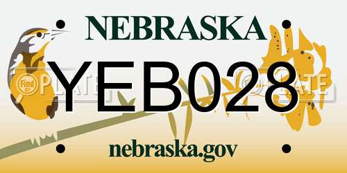 YEB028 Nebraska License Plate