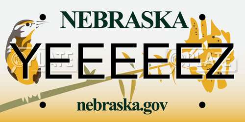 YEEEEEZ Nebraska License Plate