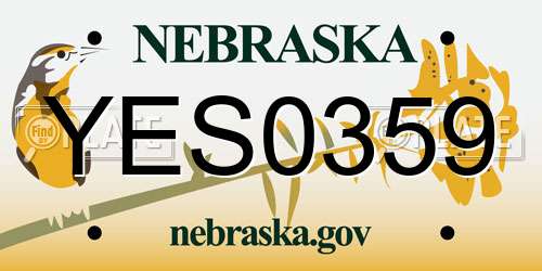 YES0359 Nebraska License Plate