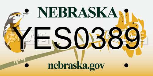 YES0389 Nebraska License Plate