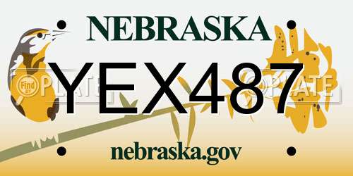 YEX487 Nebraska License Plate