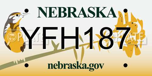 YFH187 Nebraska License Plate