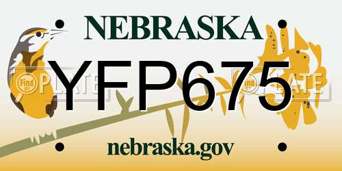 YFP675 Nebraska License Plate