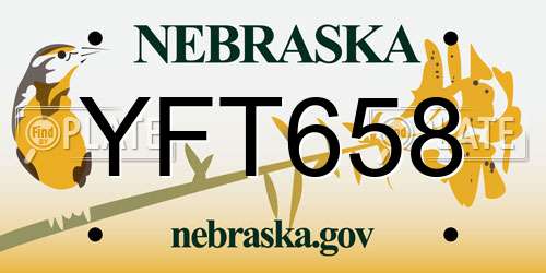 YFT658 Nebraska License Plate