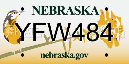 YFW484 Nebraska License Plate