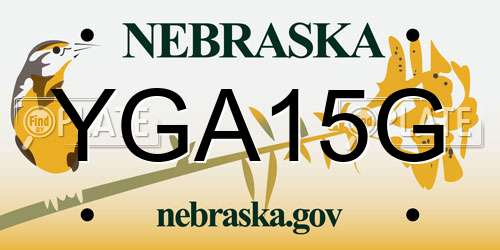 YGA15G Nebraska License Plate