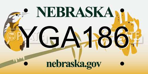 YGA186 Nebraska License Plate