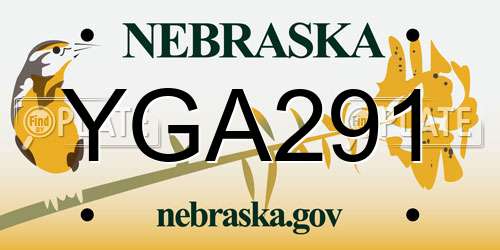 YGA291 Nebraska License Plate