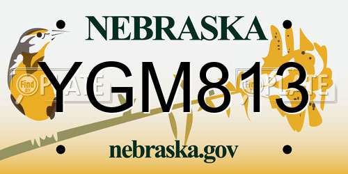 YGM813 Nebraska License Plate
