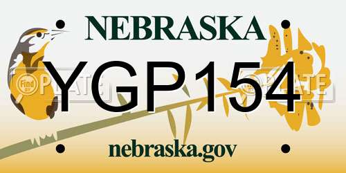 YGP154 Nebraska License Plate