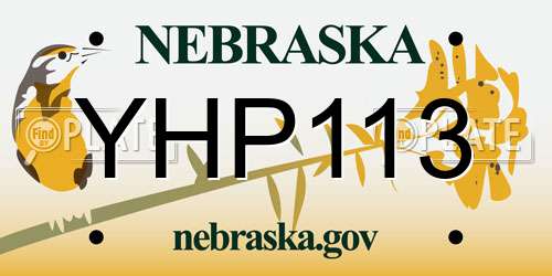 YHP113 Nebraska License Plate