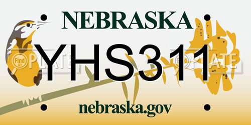 YHS311 Nebraska License Plate
