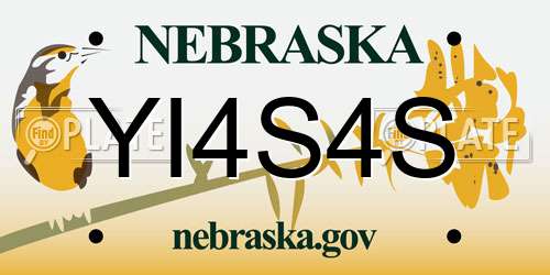 YI4S4S Nebraska License Plate