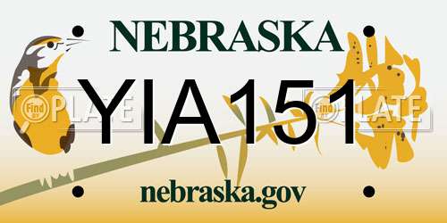 YIA151 Nebraska License Plate