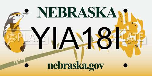 YIA18I Nebraska License Plate