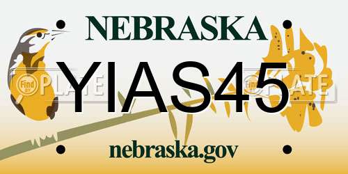 YIAS45 Nebraska License Plate