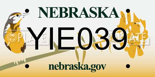 YIE039 Nebraska License Plate