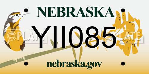 YII085 Nebraska License Plate