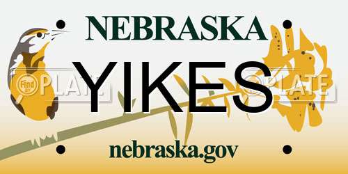 YIKES Nebraska License Plate