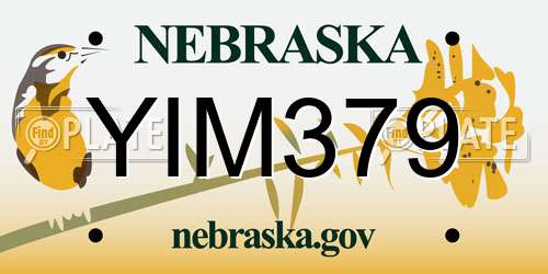 YIM379 Nebraska License Plate
