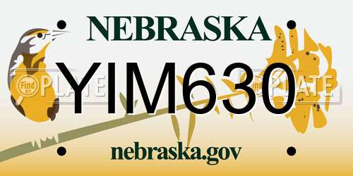 YIM630 Nebraska License Plate