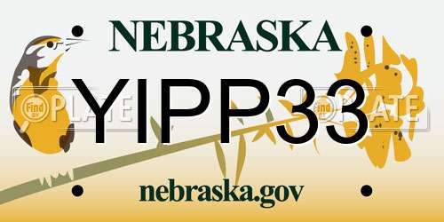 YIPP33 Nebraska License Plate