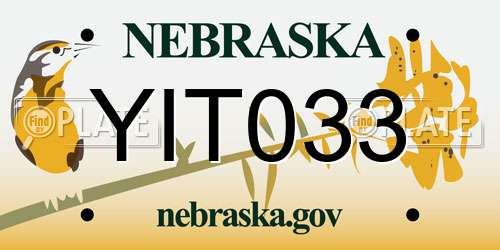 YIT033 Nebraska License Plate