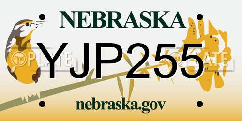 YJP255 Nebraska License Plate