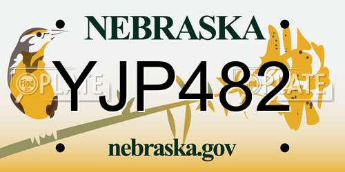 YJP482 Nebraska License Plate