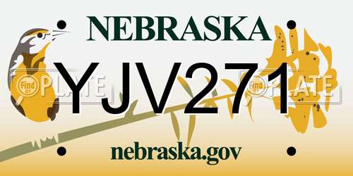 YJV271 Nebraska License Plate