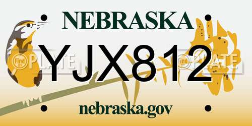 YJX812 Nebraska License Plate