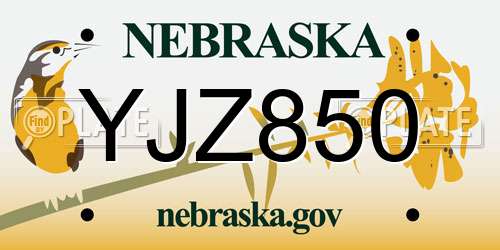 YJZ850 Nebraska License Plate