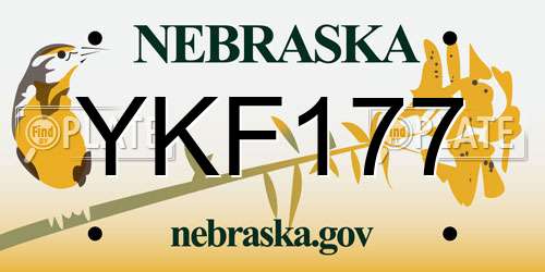 YKF177 Nebraska License Plate