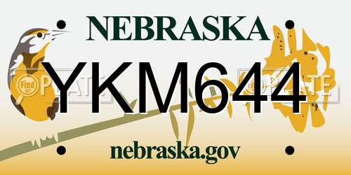 YKM644 license plate in NE state