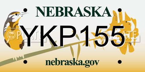 YKP155 Nebraska License Plate