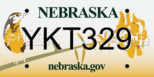 YKT329 Nebraska License Plate