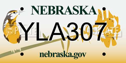 YLA307 Nebraska License Plate