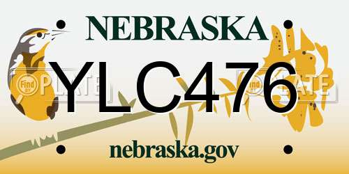 YLC476 Nebraska License Plate